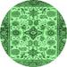 Round Oriental Emerald Green Traditional Rug, abs3248emgrn