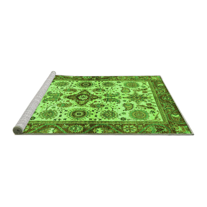 Sideview of Machine Washable Oriental Green Traditional Area Rugs, wshabs3248grn