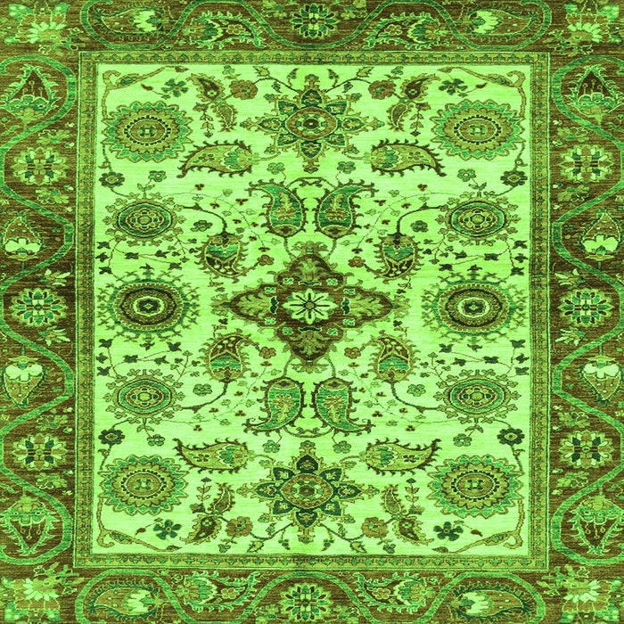 Square Oriental Green Traditional Rug, abs3248grn