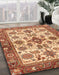 Abstract Sandy Brown Oriental Rug in Family Room, abs3248