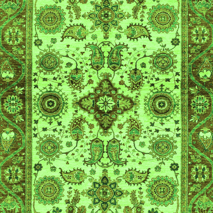 Machine Washable Oriental Green Traditional Area Rugs, wshabs3248grn