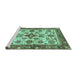 Sideview of Machine Washable Oriental Turquoise Traditional Area Rugs, wshabs3248turq