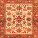 Square Machine Washable Oriental Orange Traditional Area Rugs, wshabs3248org