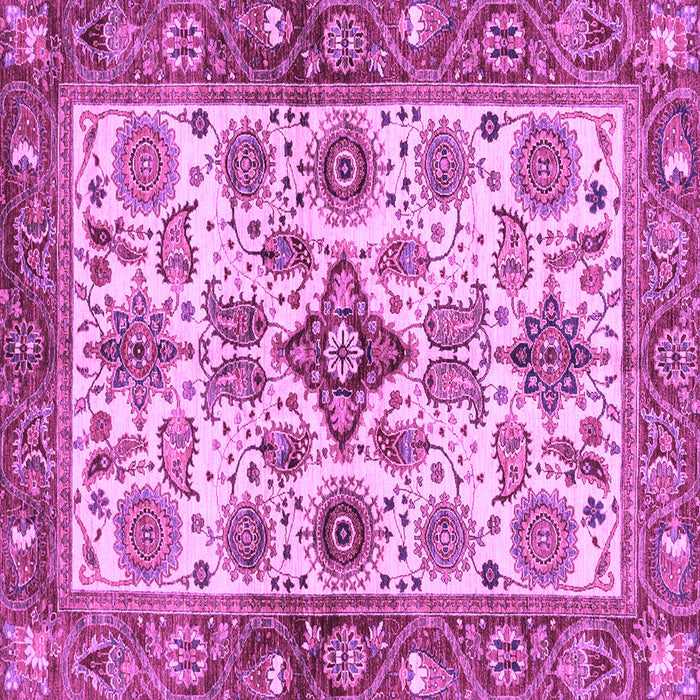 Square Machine Washable Oriental Purple Traditional Area Rugs, wshabs3248pur
