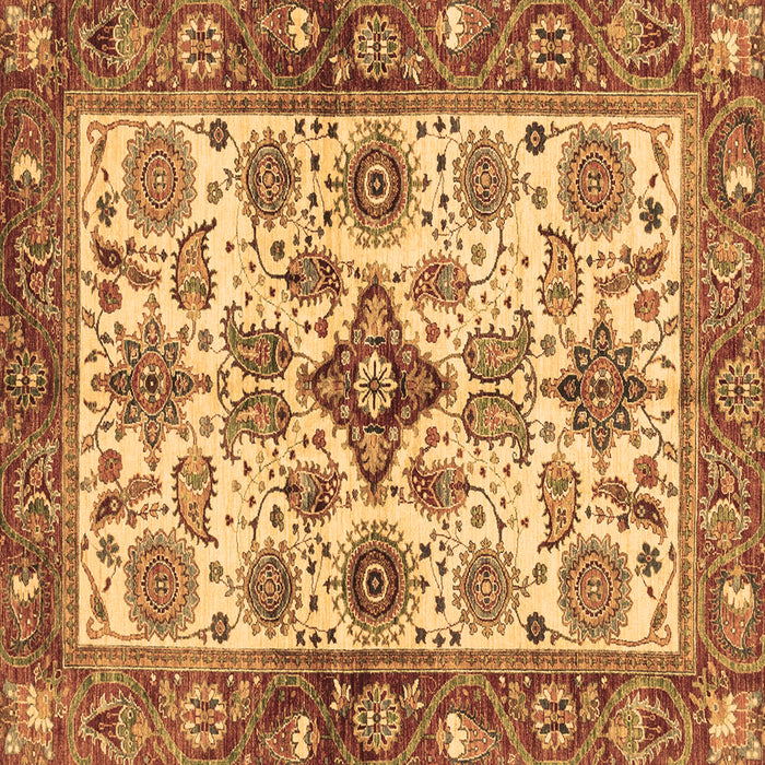 Square Machine Washable Oriental Brown Traditional Rug, wshabs3248brn