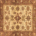 Square Machine Washable Oriental Brown Traditional Rug, wshabs3248brn