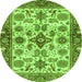 Round Oriental Green Traditional Rug, abs3248grn