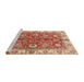 Sideview of Machine Washable Abstract Red Rug, wshabs3249