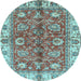 Round Abstract Light Blue Modern Rug, abs3249lblu