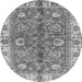 Round Abstract Gray Modern Rug, abs3249gry