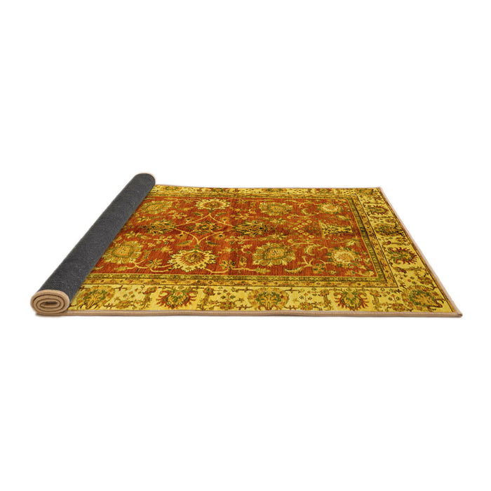 Sideview of Abstract Yellow Modern Rug, abs3249yw