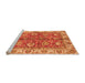 Sideview of Machine Washable Abstract Orange Modern Area Rugs, wshabs3249org