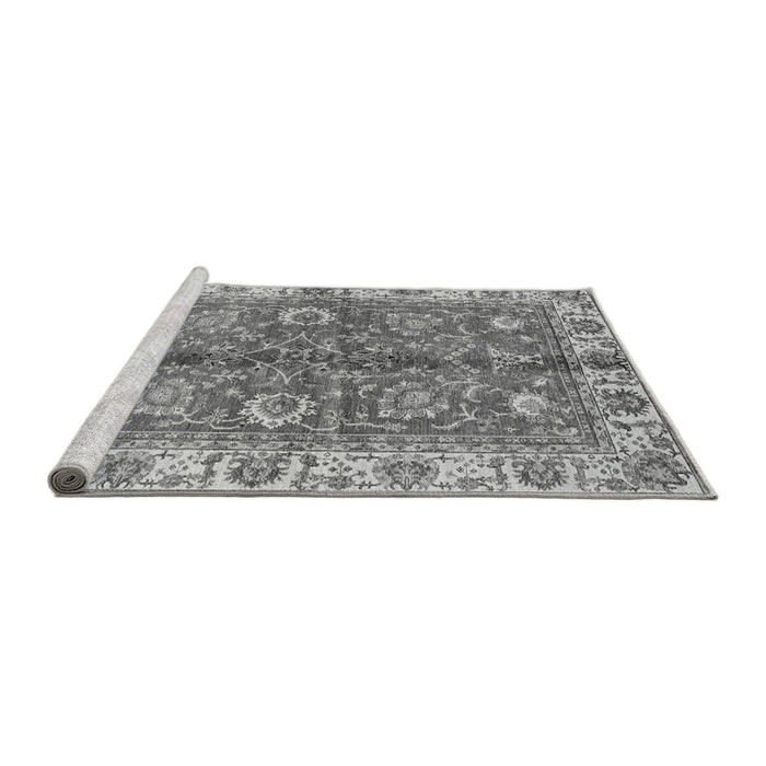 Sideview of Machine Washable Abstract Gray Modern Rug, wshabs3249gry
