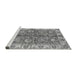 Sideview of Machine Washable Abstract Gray Modern Rug, wshabs3249gry