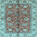 Square Abstract Light Blue Modern Rug, abs3249lblu