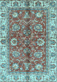 Abstract Light Blue Modern Rug, abs3249lblu