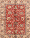 Machine Washable Abstract Red Rug, wshabs3249