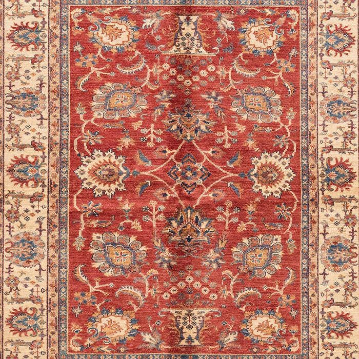 Machine Washable Abstract Red Rug, wshabs3249