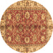 Round Machine Washable Abstract Brown Modern Rug, wshabs3249brn