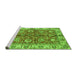 Sideview of Machine Washable Abstract Green Modern Area Rugs, wshabs3249grn