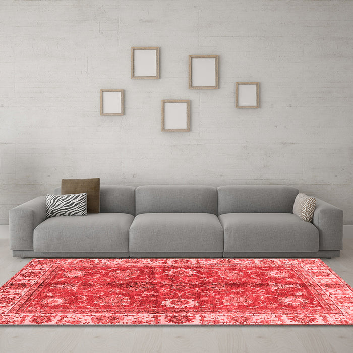 Modern Red Washable Rugs