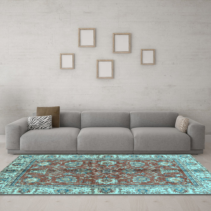 Machine Washable Abstract Light Blue Modern Rug in a Living Room, wshabs3249lblu