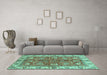 Machine Washable Abstract Turquoise Modern Area Rugs in a Living Room,, wshabs3249turq