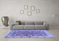 Machine Washable Abstract Blue Modern Rug, wshabs3249blu