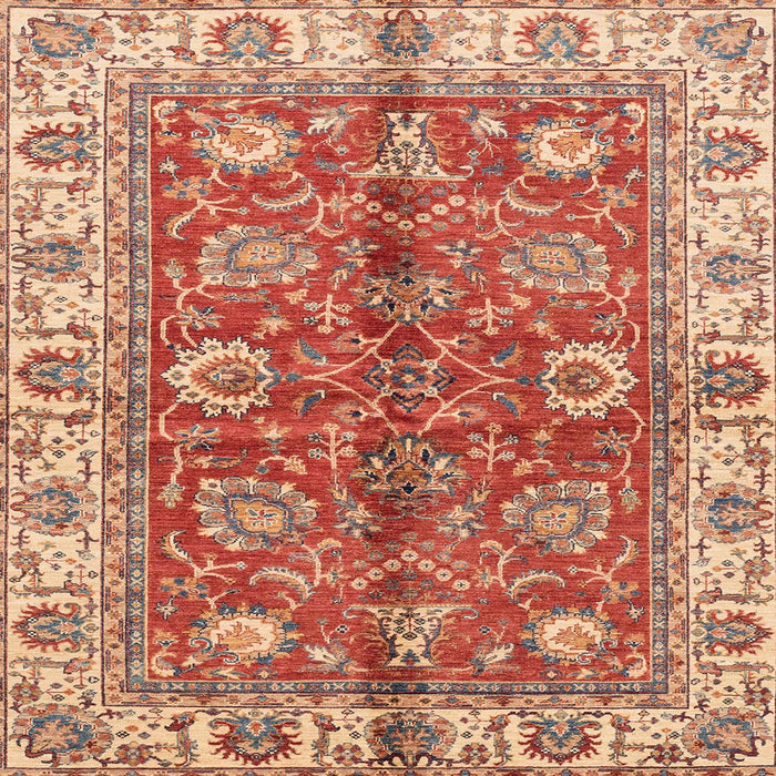 Square Machine Washable Abstract Red Rug, wshabs3249