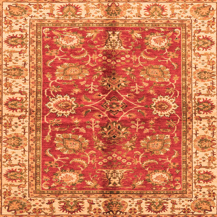 Square Abstract Orange Modern Rug, abs3249org