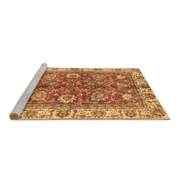 Sideview of Machine Washable Abstract Brown Modern Rug, wshabs3249brn