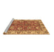 Sideview of Machine Washable Abstract Brown Modern Rug, wshabs3249brn