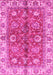 Machine Washable Abstract Pink Modern Rug, wshabs3249pnk