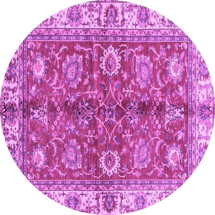 Round Machine Washable Abstract Purple Modern Area Rugs, wshabs3249pur