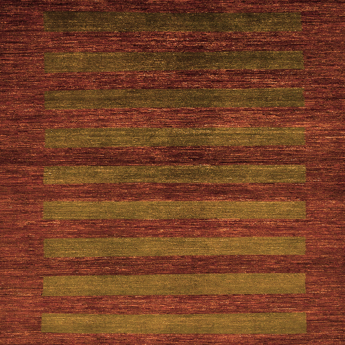 Square Machine Washable Abstract Orange Modern Area Rugs, wshabs324org