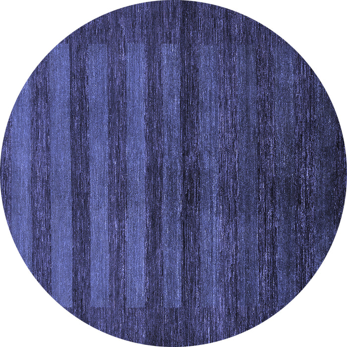 Round Machine Washable Abstract Blue Modern Rug, wshabs324blu