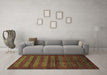 Machine Washable Abstract Brown Modern Rug in a Living Room,, wshabs324brn