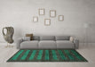 Machine Washable Abstract Turquoise Modern Area Rugs in a Living Room,, wshabs324turq