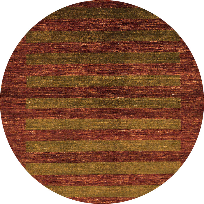 Round Abstract Orange Modern Rug, abs324org