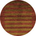 Round Abstract Orange Modern Rug, abs324org