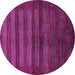 Round Machine Washable Abstract Pink Modern Rug, wshabs324pnk