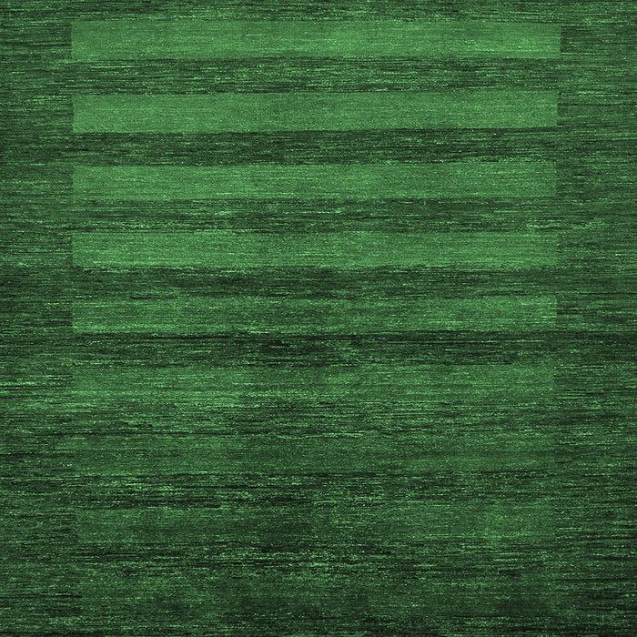 Square Machine Washable Abstract Emerald Green Modern Area Rugs, wshabs324emgrn
