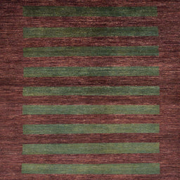 Square Machine Washable Abstract Vermilion Red Rug, wshabs324