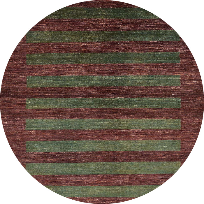 Round Machine Washable Abstract Vermilion Red Rug, wshabs324