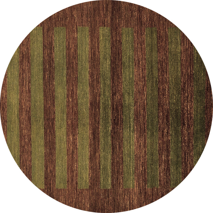 Round Machine Washable Abstract Brown Modern Rug, wshabs324brn