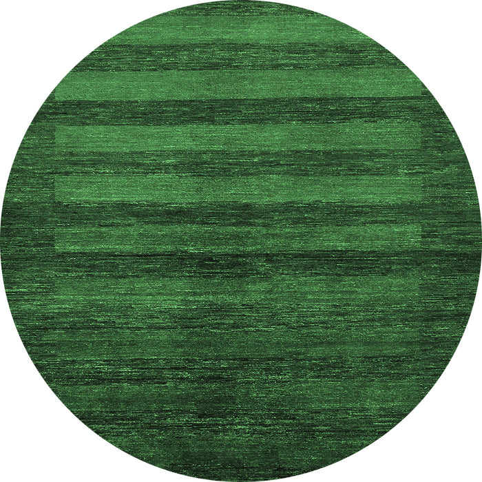 Round Abstract Emerald Green Modern Rug, abs324emgrn
