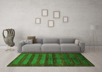 Machine Washable Abstract Green Modern Rug, wshabs324grn