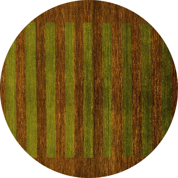Round Abstract Yellow Modern Rug, abs324yw