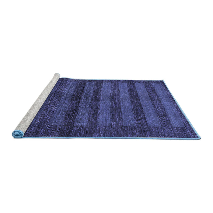 Sideview of Machine Washable Abstract Blue Modern Rug, wshabs324blu