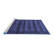 Sideview of Machine Washable Abstract Blue Modern Rug, wshabs324blu